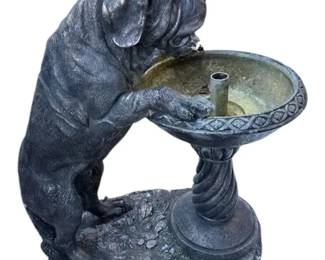Resin Dog Garden Fountain Missing Pump