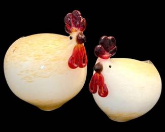 Blown Glass Chickens