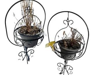 2 Wrought Iron Plant Stands