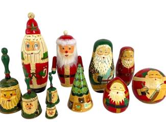 Hand Painted Santa Nesting Dolls