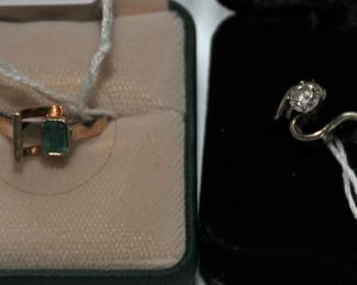 EMERALD AND DIAMOND RINGS