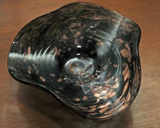 HAND BLOWN ART BLASS DISH