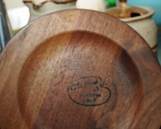 SIGNED TEAK BOWL