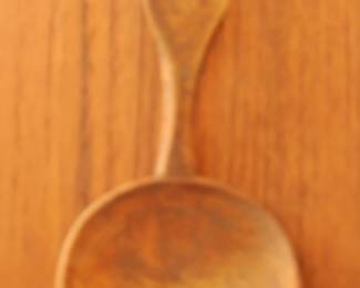 Norwegian ANTIQUE SPOON SCRATCH CARVED WOOD 7in  Folk Art