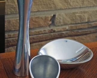 Nambe Candle Holder, Vase, Dish