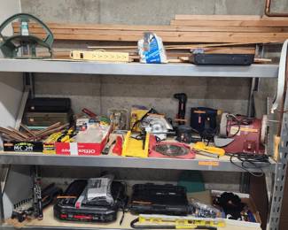 Tools and wood in the basement