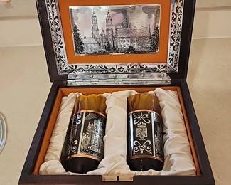 Poznan Polish Nice box with 2 glasses inside 