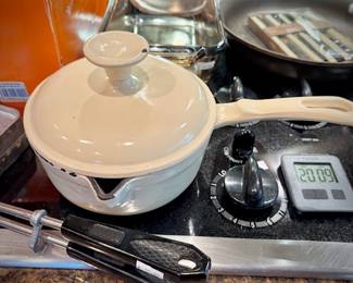 Danish cast iron enamel saucepans, pots, and cookware