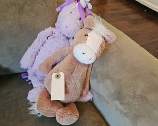 Jellycat Sophia Unicorn plush and Jellycat Bashful Pony