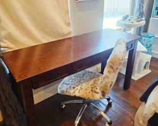 Wooden Pottery Barn Teen desk. Has signs of wear but still functionally sound