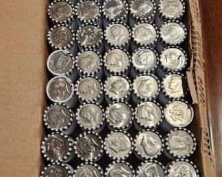 CASE OF UNSEARCHED HALF DOLLAR COINS 50 ROLLS