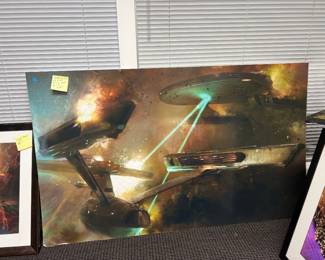Star Trek Game Promotional Print – Large 3’ x 5’ Laminated Display – One-Off Studio Piece  Oversized Star Trek space battle promotional artwork produced directly by the game company. This is not a retail poster — it is a laminated display piece by creator of the game $99.00