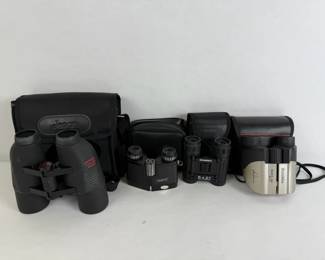 Assorted Binoculars Collection with Cases Jason, Bushnell, and Tasco 