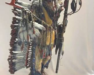  04 Peacemaker James P. Regimbal Native American Bronze Sculpture on Wood Base