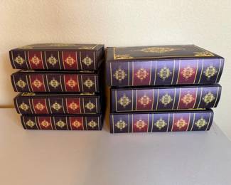 Decorative Faux Book Wall Shelves with Gilt Spine Design