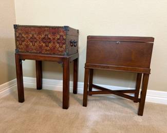 Theodore Alexander Wood Storage Box on Stand Reserve AB Decorative Trunk on Stand