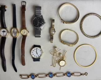 Collection Of Vintage Watches Bracelets Group  Gruen, Timex  Decorative Jewelry