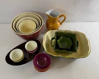Ceramic Serving Mixing Bowl Assortment with Pitcher and Ramekins
