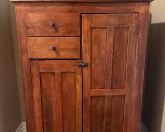 Wood Cabinet with Drawers and Paneled Doors