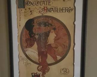 Framed Art Nouveau Style Chocolate Amatller Barcelona Print