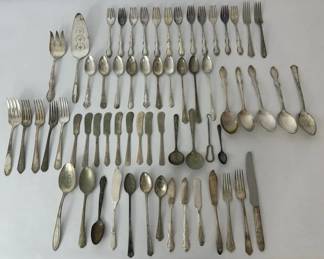 Vintage Silver Plated Flatware Assortment Mixed Patterns  4.21 lbs Total