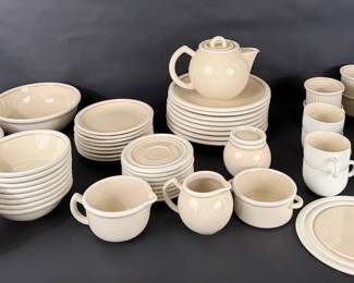Epoch Cream Stoneware Dinnerware Set, Service for Eight
