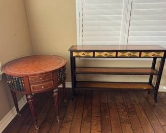MaitlandSmith Book Table with Atelier de la Madeleine Narrow Console Table