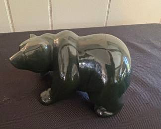 Carved Nephrite Jade Bear Figurine