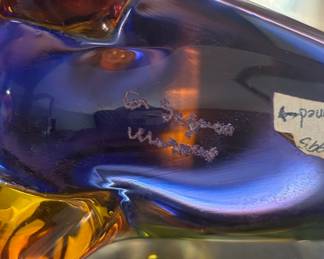 Murano Art Glass Fish Sculpture Signed Venica 1995