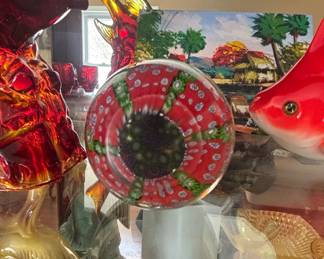 Millefiori Glass Paperweight