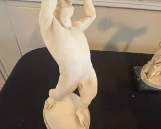 Vintage Discobolus Figurine with Pegasus Medallion