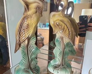 Pair of Stewart B. McCulloch California Pottery Cranes