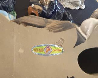 Vintage Chinese Mudman Figurines of Scholars Playing Go and Musicians