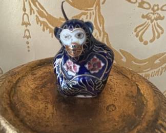 Cloisonné Monkey Trinket Box
