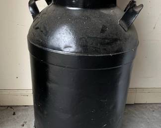 Vintage Black Metal Milk Can