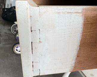 Vintage White Painted Vanity Table Drawer Detail