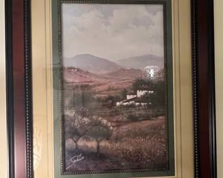 Tuscan Villa Scene by Artist Sambataro