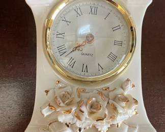 "Winter Rose" Quartz Mantel Clock by Avon China
