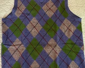 J. Crew Lambswool Argyle V Neck Sweater Vest
