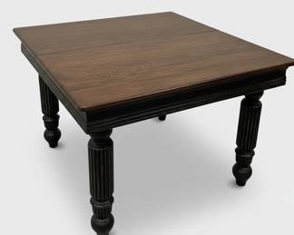 Farmhouse Table with Black Turned Legs and Plank Top