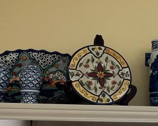 Assorted Blue/White Porcelain and Other Decorative Items