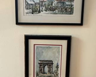 Four Parisian Scenes by Artist C. Pucollet