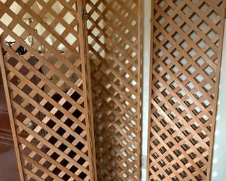 Wooden Lattice Room Divider or Screen