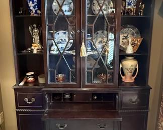 Breakfront China Cabinet with Secretary Desk