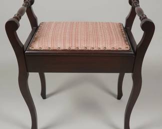 Antique Piano Stool with Storage