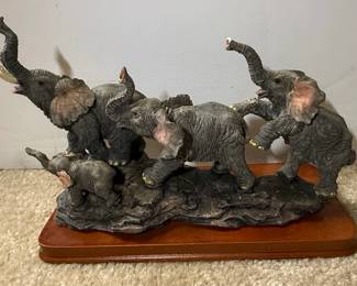 Resin Elephant Family Figurine
