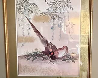 Pheasant and Wisteria Print