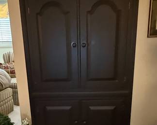 Black Wooden Media Armoire