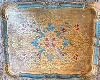 Vintage Florentine Wood Tray