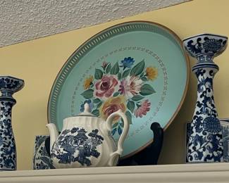 Assorted Blue/White Porcelain and Other Decorative Items